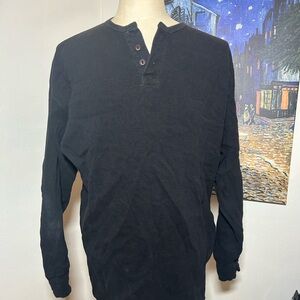 Men's Black Henley Shirt